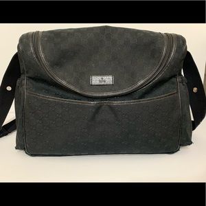 Gucci Baby Diaper Bag Black Canvas